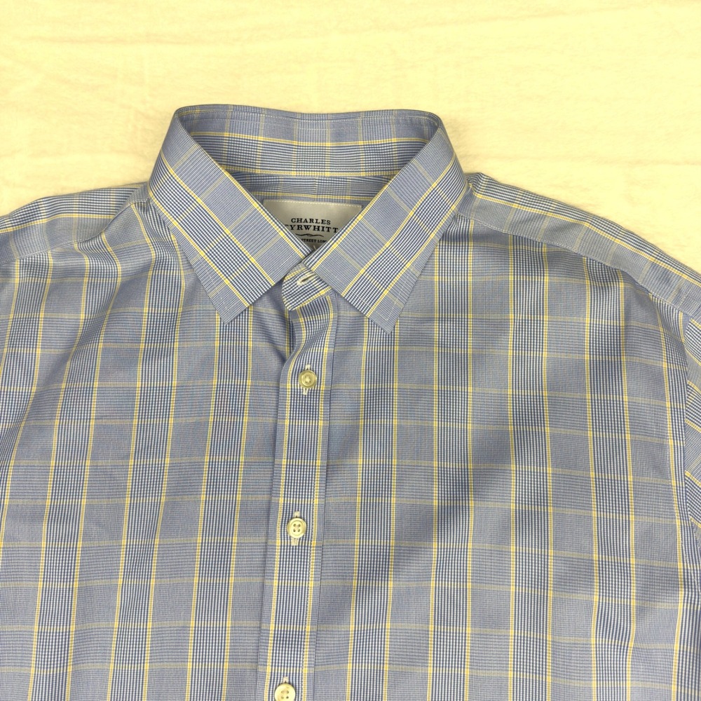 Charles Tyrwhitt Shirt Mens 16.5 / 35 Blue Check Button Down Formal Career